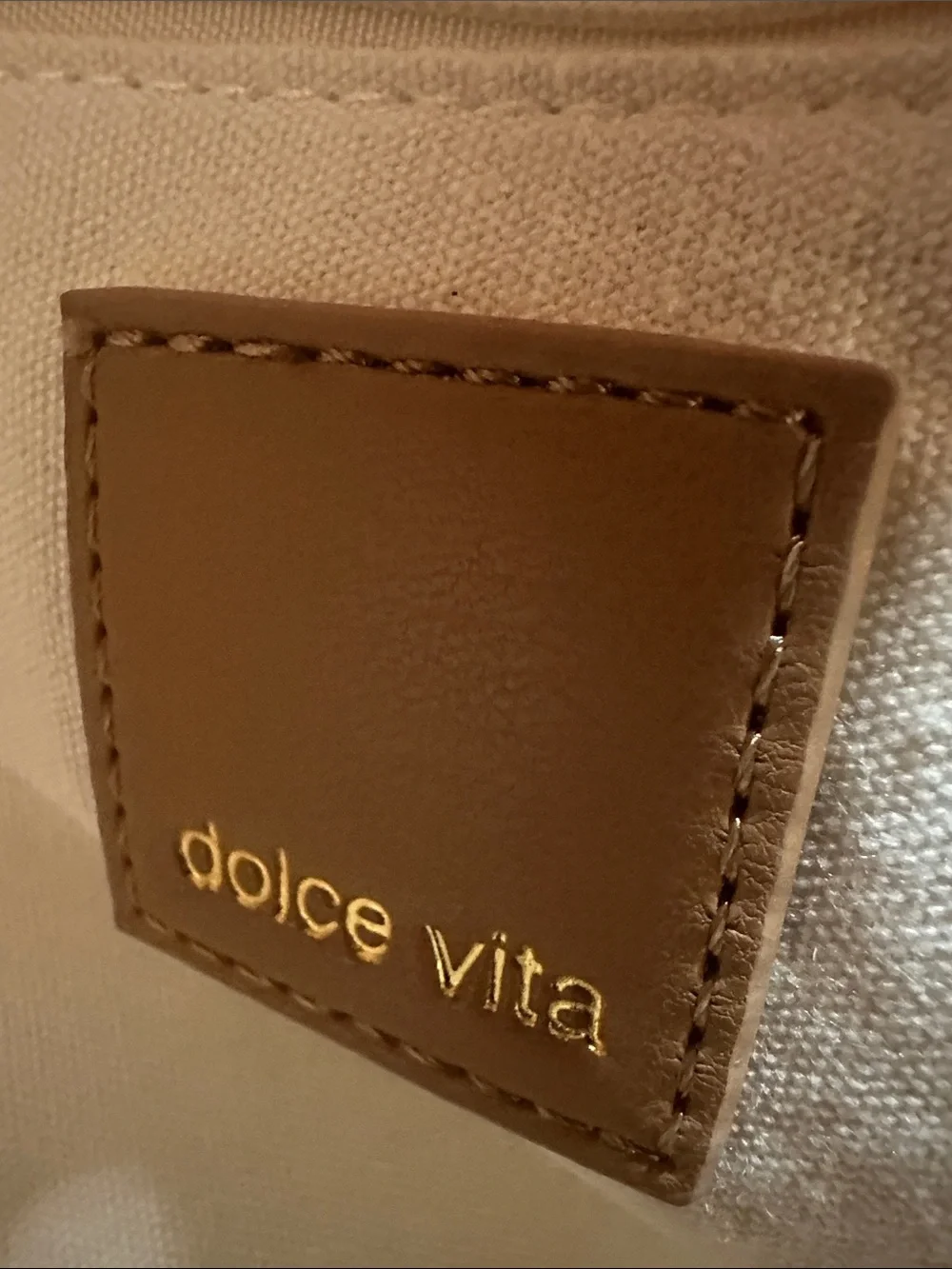 Dolce Vita Beige Woven Tote with Round Rattan Handles